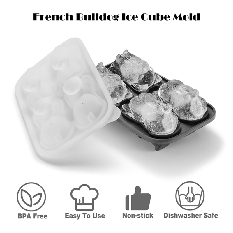 Hot Dog Vending Cart - F-F French Bulldog Ice-Cube Mold, 4