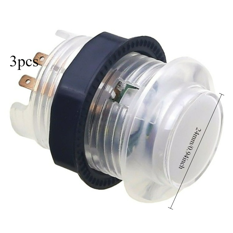 Arcade Vibes - 3pcs 24MM Illuminated Push Button 5V