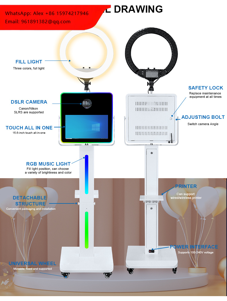 Photo Booth Machine - Korean Style Selfie Photo Booth Custom