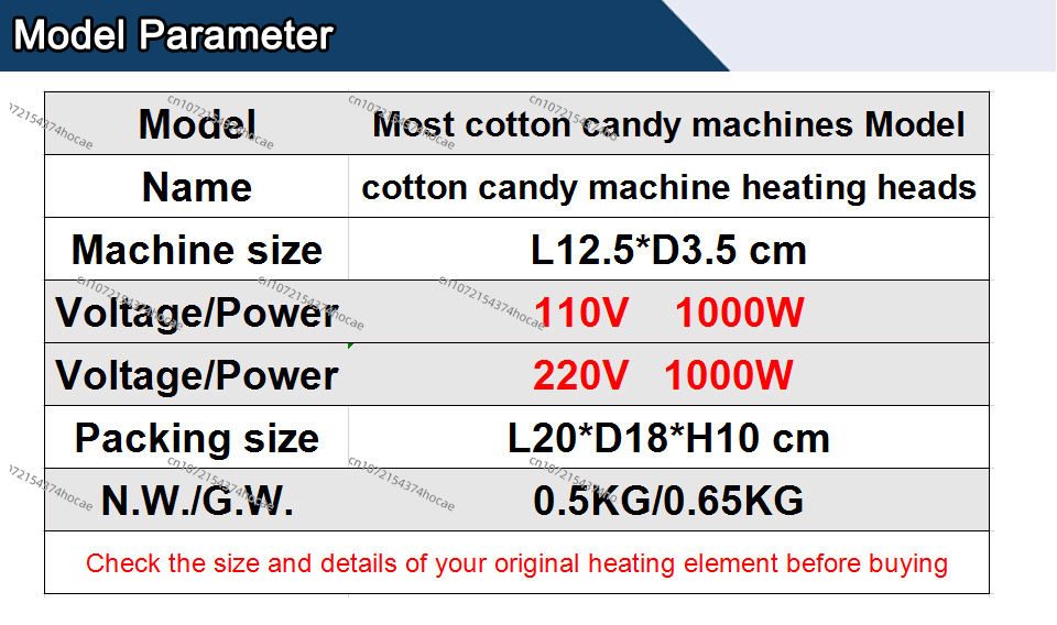 Heat Head for Cotton Candy Mac – обзор и цена Candy Floss Machine