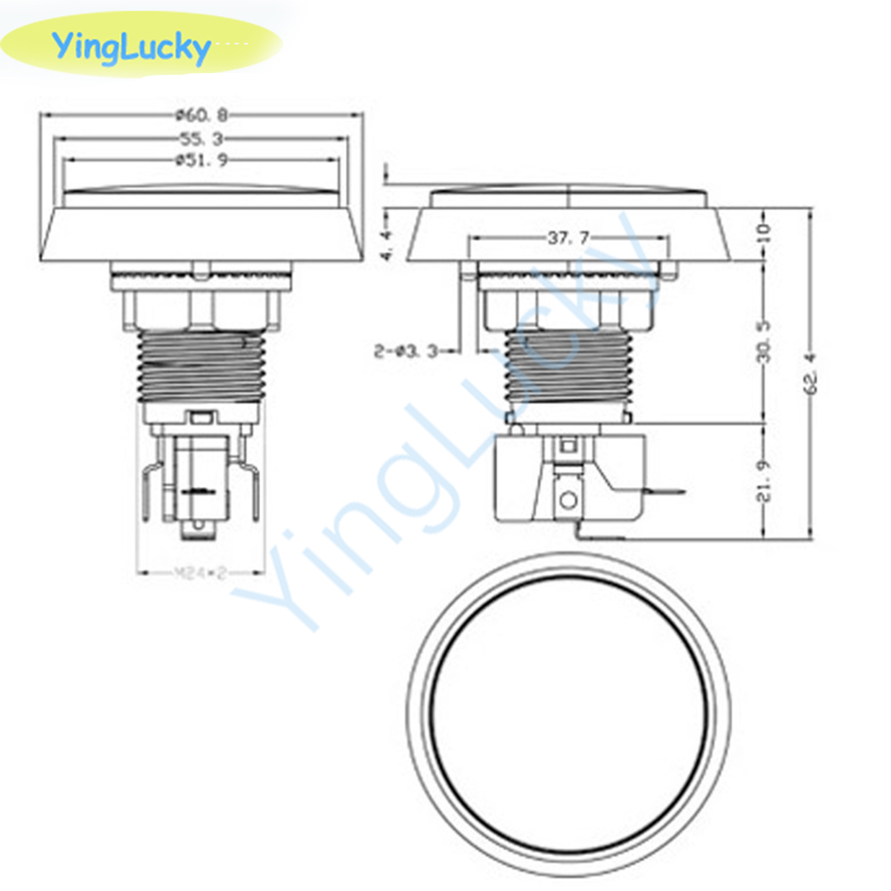 10pcs Arcade Button 60MM  LED  – обзор и цена Coin Acceptor Selector