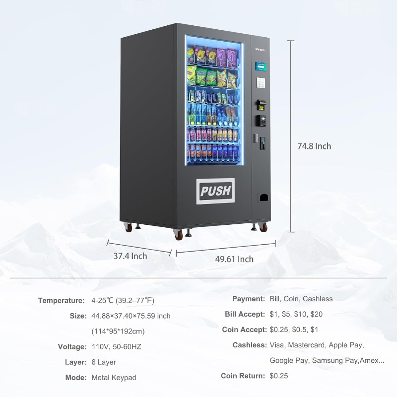 Customized Large 60 Slots Snac – обзор и цена Bill Acceptor Vending